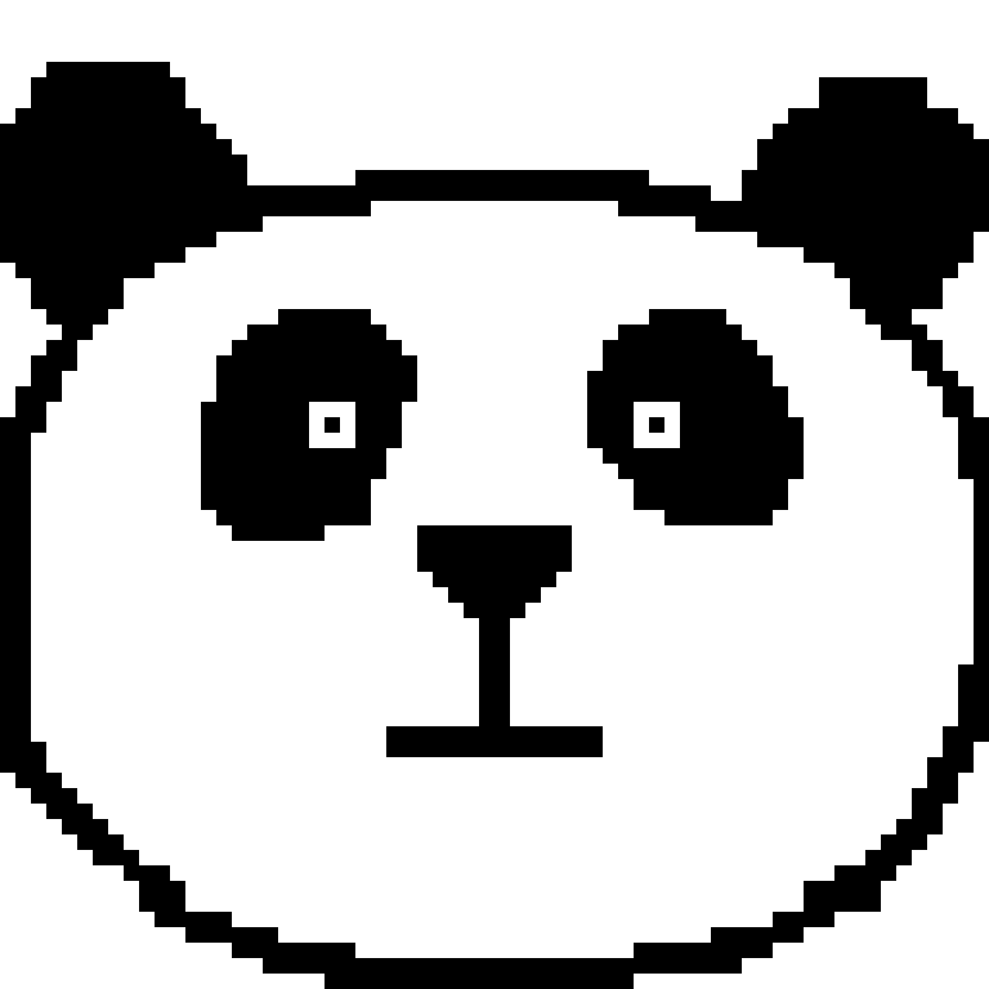 Black-and-white pixel art panda